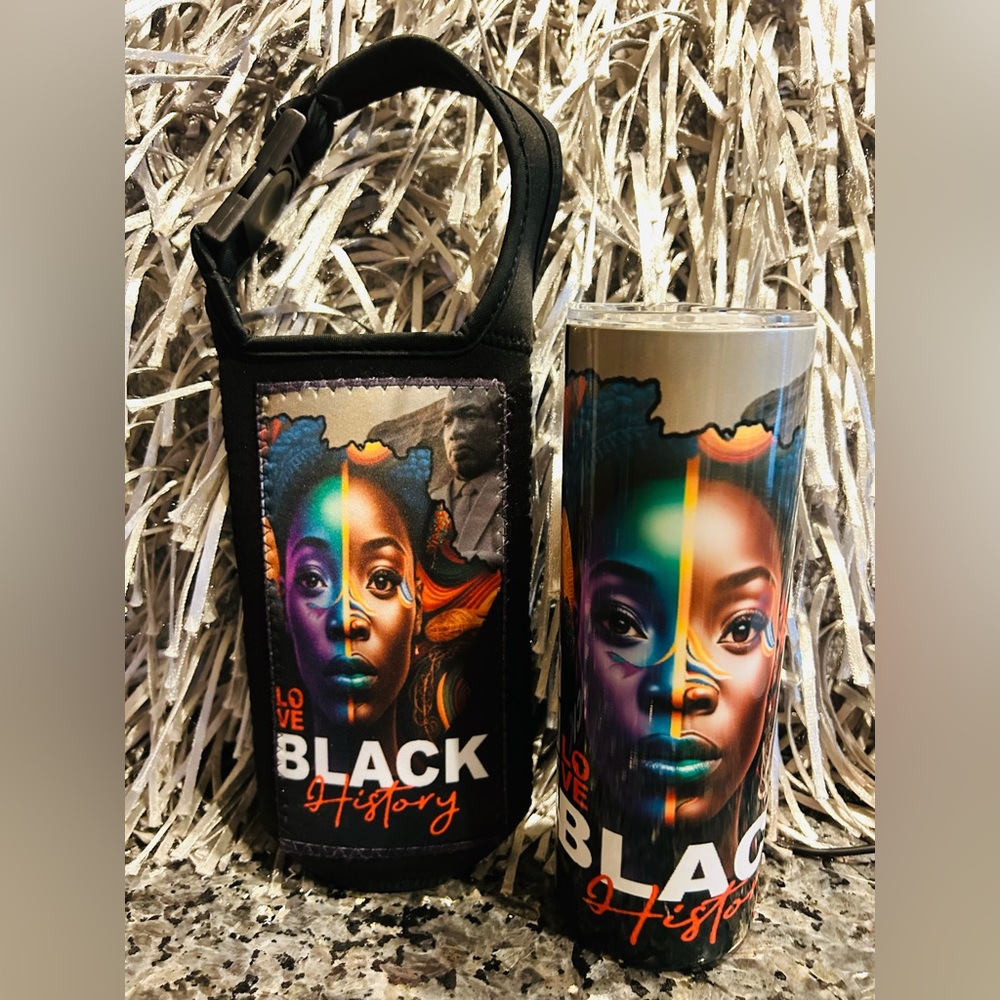Black History 20 oz tumbler and matching tote